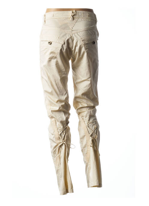 Pantalon droit tissage popeline taille normale beige FREESOUL femme