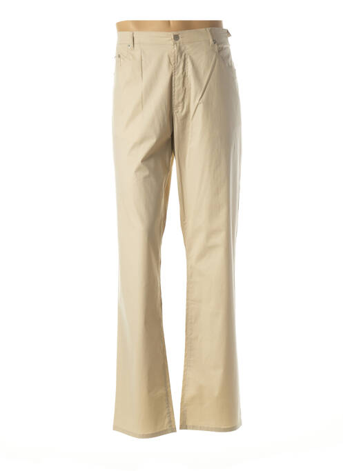 Pantalon droit tissage popeline taille normale beige OLIVIER STRELLI homme