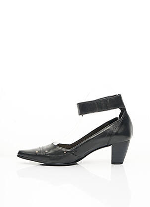 Escarpins tissage satiné talon de 4 à 6cm noir FIDJI femme