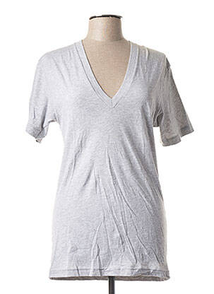 T-shirt gris AMERICAN APPAREL pour femme