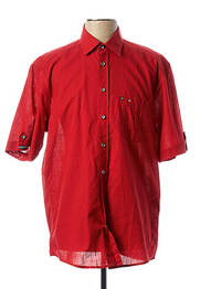 Chemise manches courtes imprimé fantaisie rouge JUPITER homme
