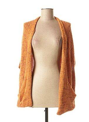 Gilet manches courtes coupe droite orange LA FEE MARABOUTEE femme