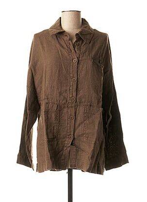 Chemisier manches longues manches longues marron LA FEE MARABOUTEE femme