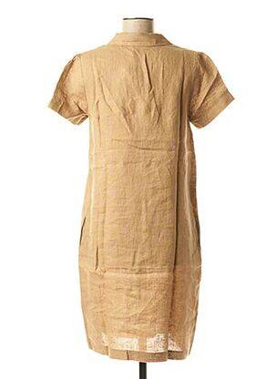 Robe mi-longue manches courtes manches courtes marron LA FEE MARABOUTEE femme