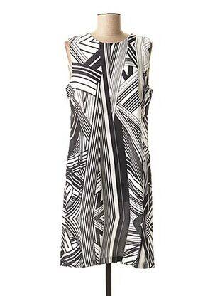 Robe mi-longue imprimé fantaisie sans manche noir LA FEE MARABOUTEE femme