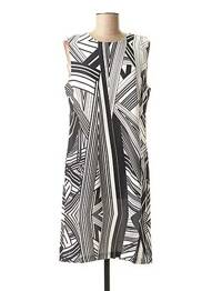 Robe mi-longue imprimé fantaisie sans manche noir LA FEE MARABOUTEE femme