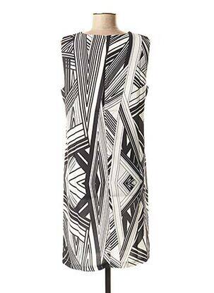 Robe mi-longue imprimé fantaisie sans manche noir LA FEE MARABOUTEE femme