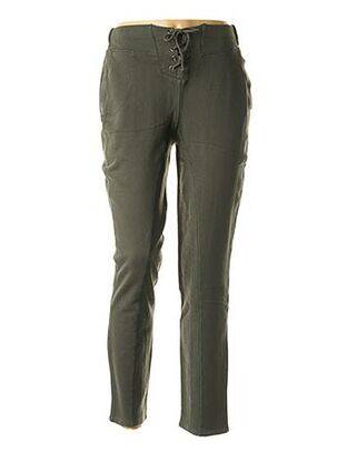 Pantalon droit taille élastique vert LA FEE MARABOUTEE femme