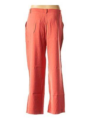Pantalon droit fermeture zippée sous rabat boutonné taille normale orange LA FEE MARABOUTEE femme