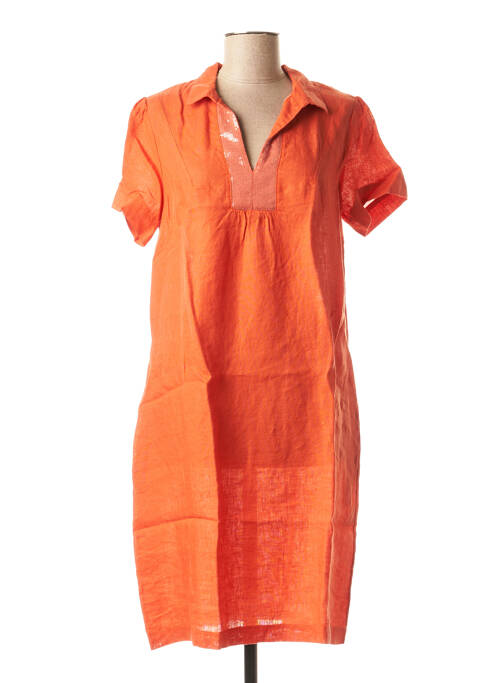 Robe mi-longue orange LA FEE MARABOUTEE pour femme