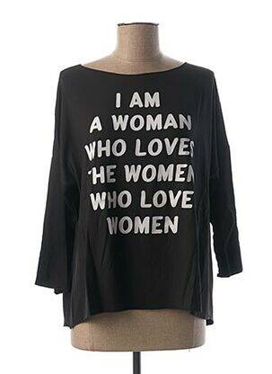 T-shirt manches longues manches longues noir LA FEE MARABOUTEE femme
