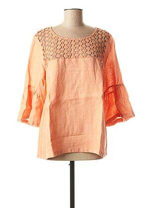 Blouse col rond manches 3/4 orange LA FEE MARABOUTEE femme