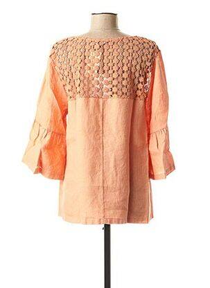 Blouse col rond manches 3/4 orange LA FEE MARABOUTEE femme