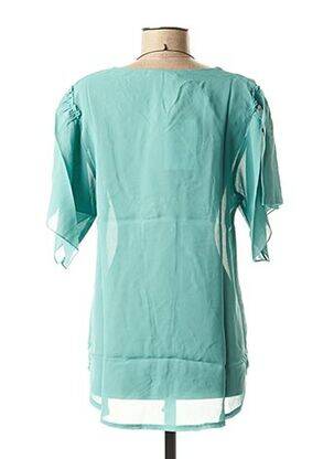 Blouse légère et transparente manches courtes bleu LA FEE MARABOUTEE femme