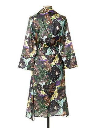 Robe mi-longue imprimé fantaisie manches longues noir LA FEE MARABOUTEE femme