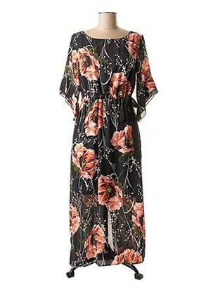 Robe mi-longue imprimé fleurs rose LA FEE MARABOUTEE femme