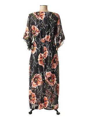 Robe mi-longue imprimé fleurs rose LA FEE MARABOUTEE femme