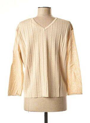 Pull coupe droite manches 3/4 beige LA FEE MARABOUTEE femme