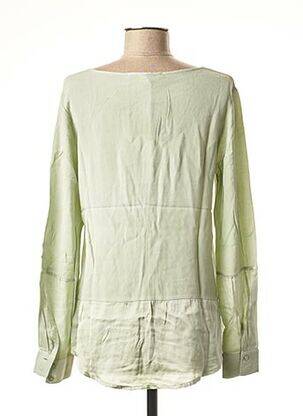 Top tissage crêpe manches longues vert LA FEE MARABOUTEE femme