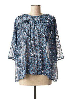 Top tissage crêpe bleu LA FEE MARABOUTEE femme
