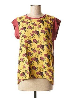 T-shirt coupe droite manches courtes rouge LA FEE MARABOUTEE femme