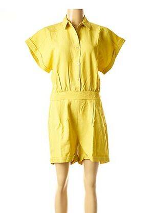 Combishort fermeture boutonnée sur le devant jaune LA FEE MARABOUTEE femme