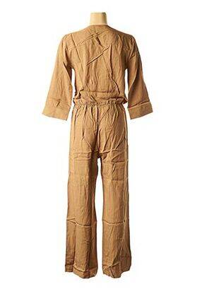 Combi-pantalon col cache-coeur marron LA FEE MARABOUTEE femme