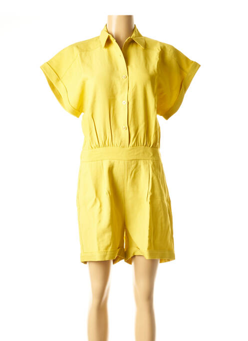Combishort fermeture boutonnée sur le devant jaune LA FEE MARABOUTEE femme