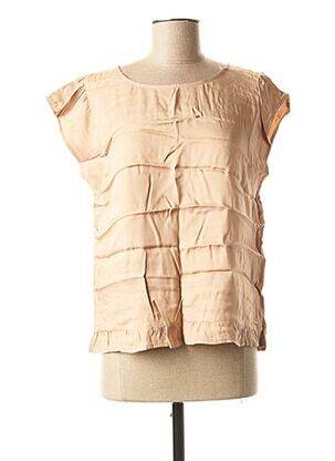 Blouse manches courtes manches courtes beige LA FEE MARABOUTEE femme