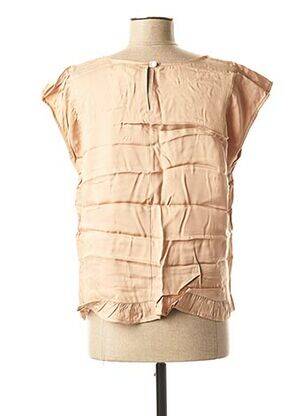 Blouse col rond manches courtes beige LA FEE MARABOUTEE femme