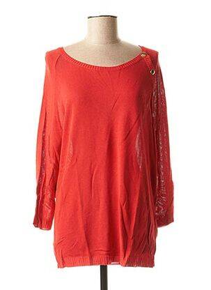 Pull coupe droite manches longues rouge LA FEE MARABOUTEE femme