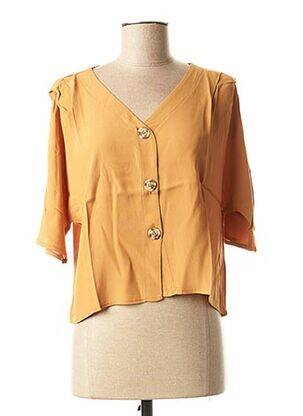 Gilet manches courtes coupe droite marron LA FEE MARABOUTEE femme
