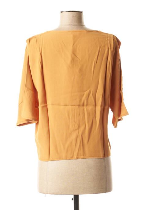 Gilet manches courtes fermeture boutonnée sur le devant marron LA FEE MARABOUTEE femme