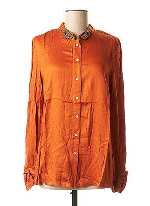 Chemisier coupe fluide manches longues orange LA FEE MARABOUTEE femme