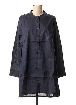 Tunique manches longues col chemisier bleu LA FEE MARABOUTEE femme