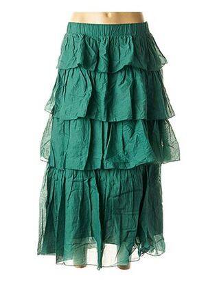 Jupe mi-longue coupe évasée vert LA FEE MARABOUTEE femme
