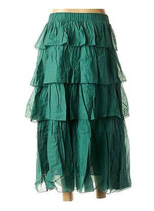 Jupe mi-longue coupe évasée vert LA FEE MARABOUTEE femme