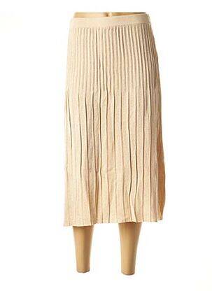 Jupe mi-longue coupe évasée beige LA FEE MARABOUTEE femme