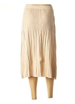 Jupe mi-longue coupe évasée beige LA FEE MARABOUTEE femme