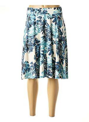 Jupe mi-longue coupe évasée bleu LA FEE MARABOUTEE femme