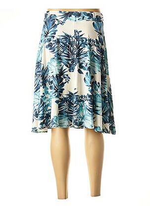 Jupe mi-longue coupe évasée bleu LA FEE MARABOUTEE femme