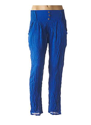 Pantalon droit bleu LA TIKBOU pour femme
