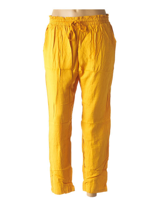 Pantalon droit jaune LA TIKBOU pour femme