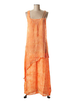 Robe longue orange MANU REVA pour femme