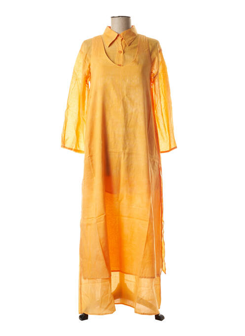Robe longue orange MANU REVA pour femme