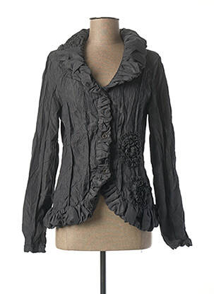 Chemisier coupe cintrée manches longues gris L33 femme