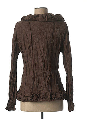 Chemisier coupe cintrée manches longues marron L33 femme
