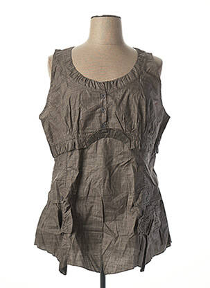 Tunique sans manche col rond gris L33 femme
