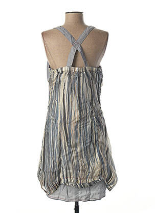 Robe mi-longue coupe fluide fines bretelles bleu L33 femme