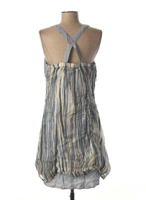 Robe mi-longue coupe fluide fines bretelles bleu L33 femme